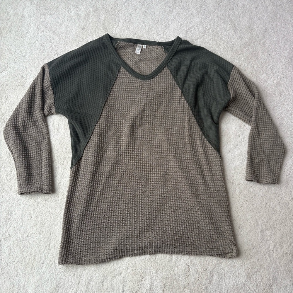 Two-Tone Long Sleeve Top